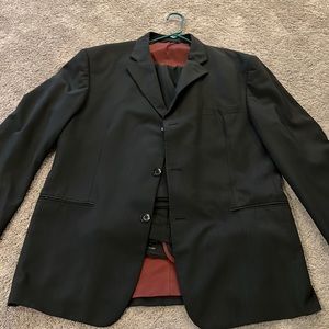 Black Pinstripe Suit 46L
